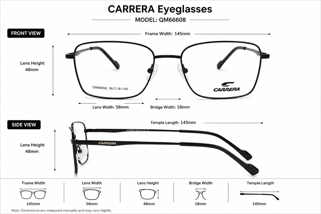 Square Metal Optical Eyeglasses Frame