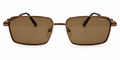Rectangular Brown Sunglasses – Bronze Metal Frame