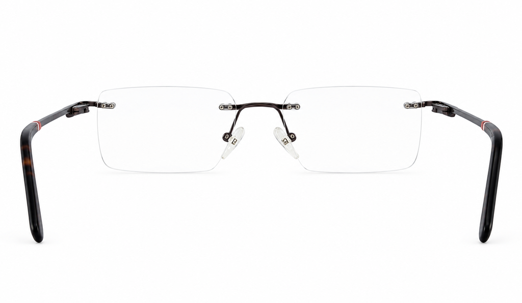 Sleek Rimless Rectangular Eyeglasses Frame