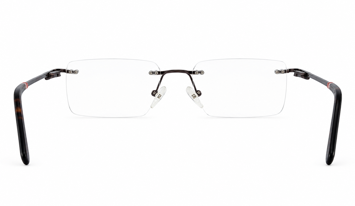 Sleek Rimless Rectangular Eyeglasses Frame