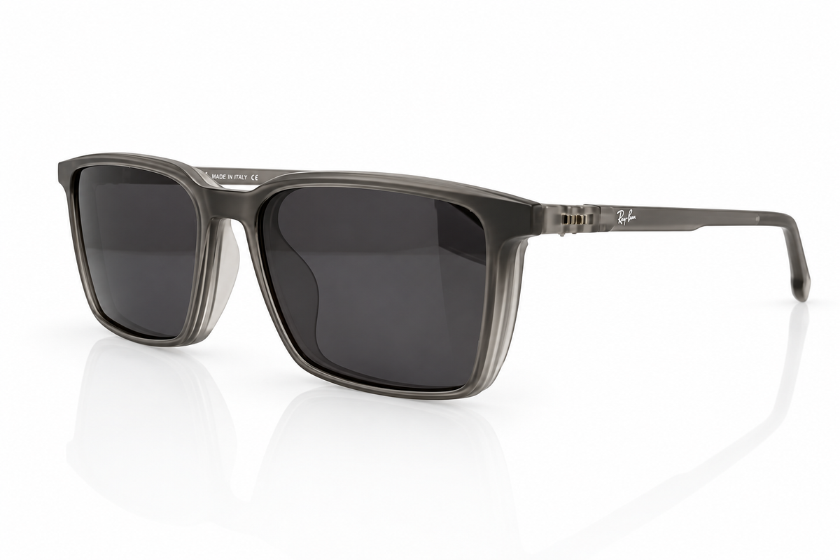 Rectangular Eyeglasses with Polarized Clip-On Sunglass Attachment – 8090