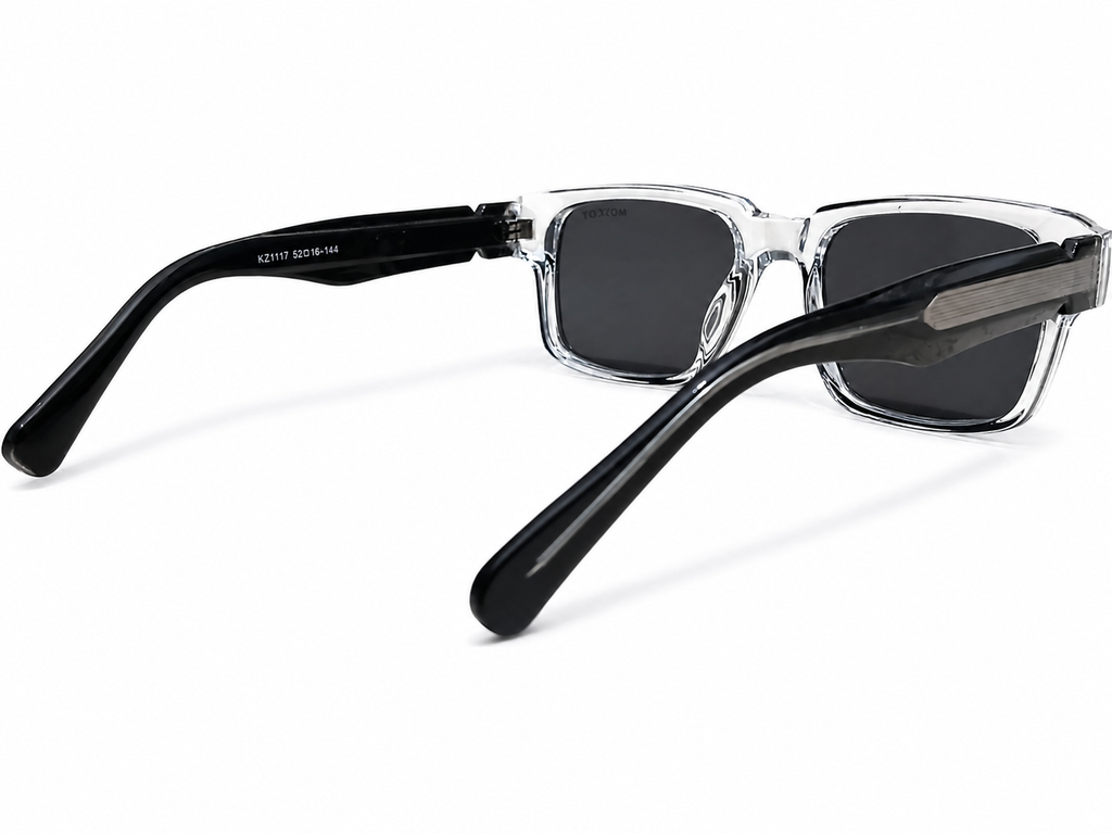Clear Square Sunglasses – Unisex | Transparent Frame with Smoke Lenses