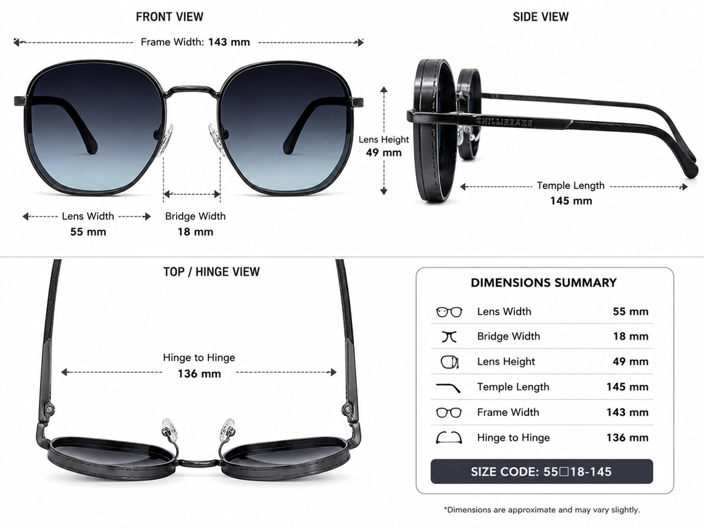Classic Hexagonal- Round Fashion Sunglasses – Unisex