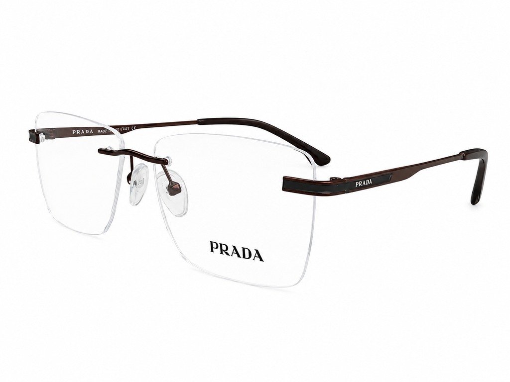 Rimless Square Eyeglasses Frame for Men & Women