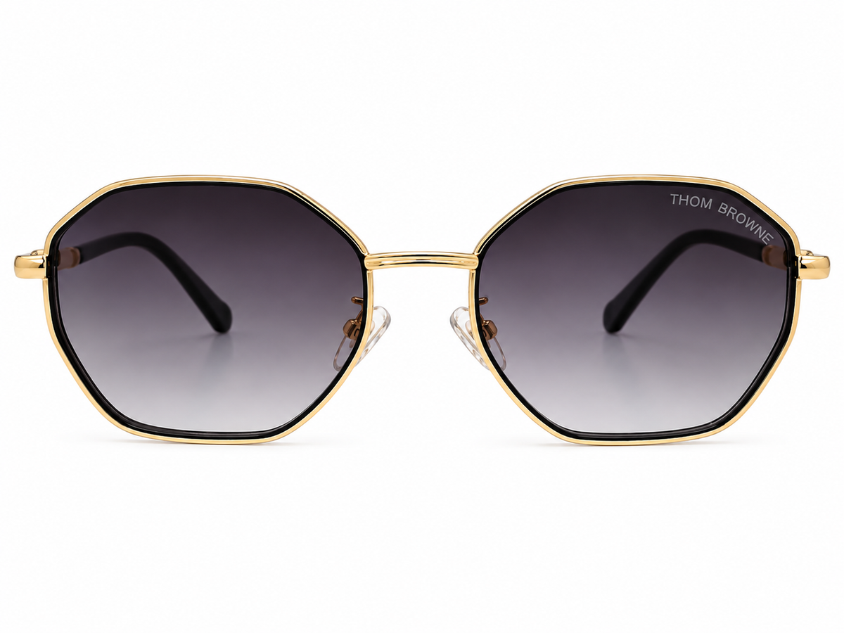 Geometric Metal Frame Sunglasses
