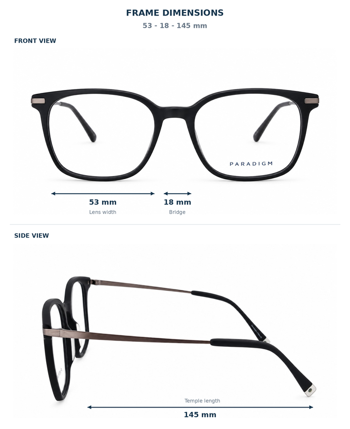 Paradigm 20-23 | Urban Edge Black Square Eyeglasses