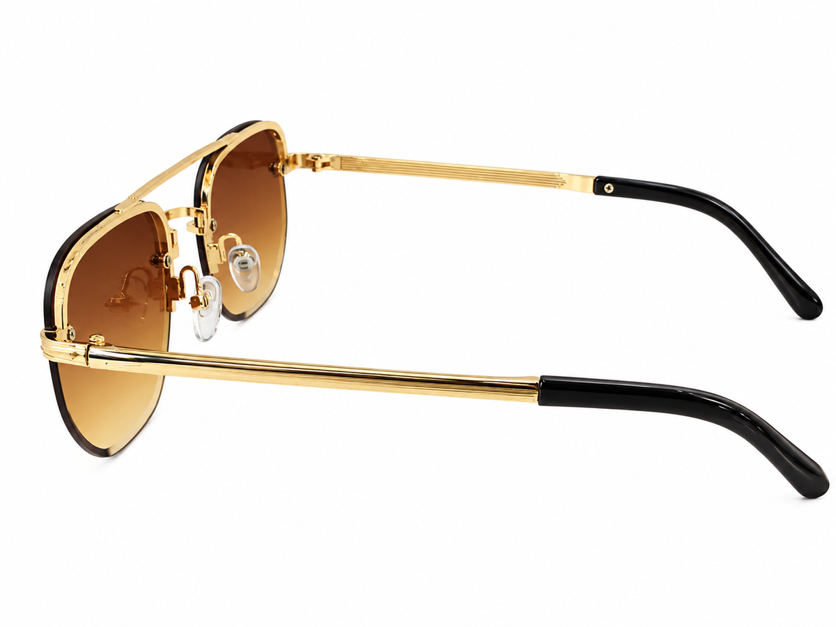 Luxury Gold Double Bridge Sunglasses – Gradient Rimless