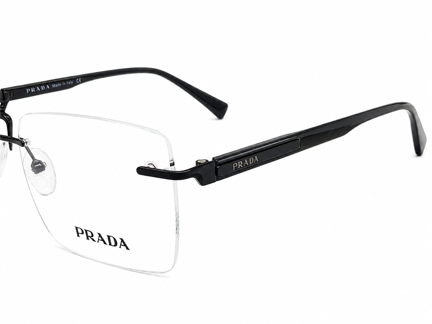 Rimless Square Eyeglasses Frame for Unisex