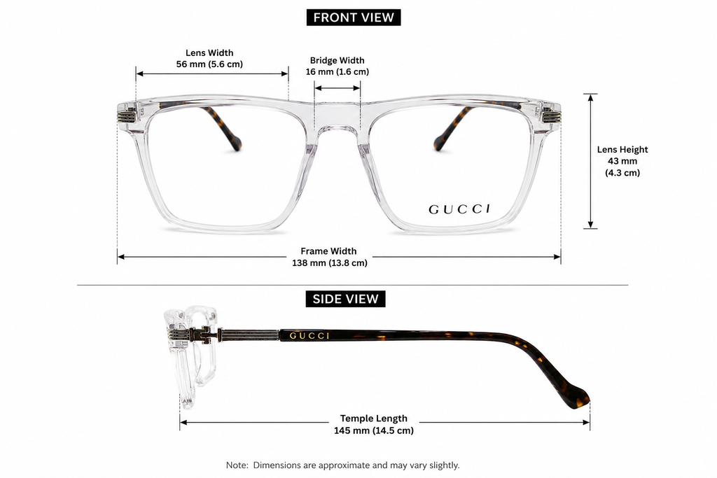 Transparent Square Optical Frame – Lightweight Eyeglasses For Men