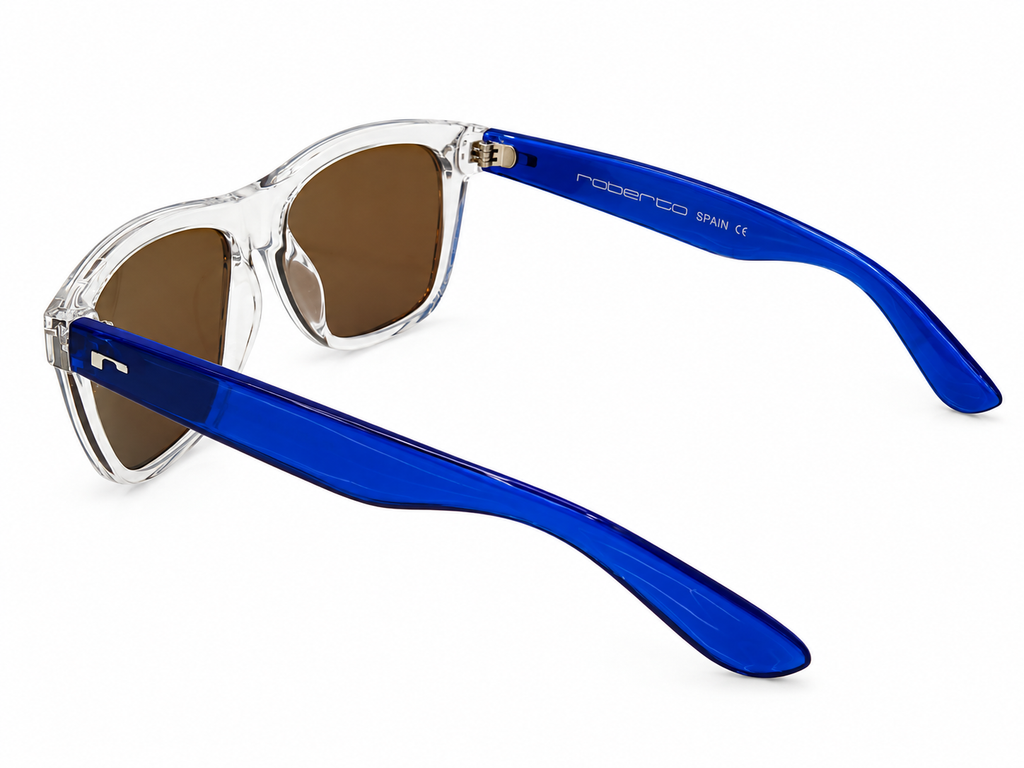 Crystal Clear Blue Mirror Sunglasses – Mercury Square Frame