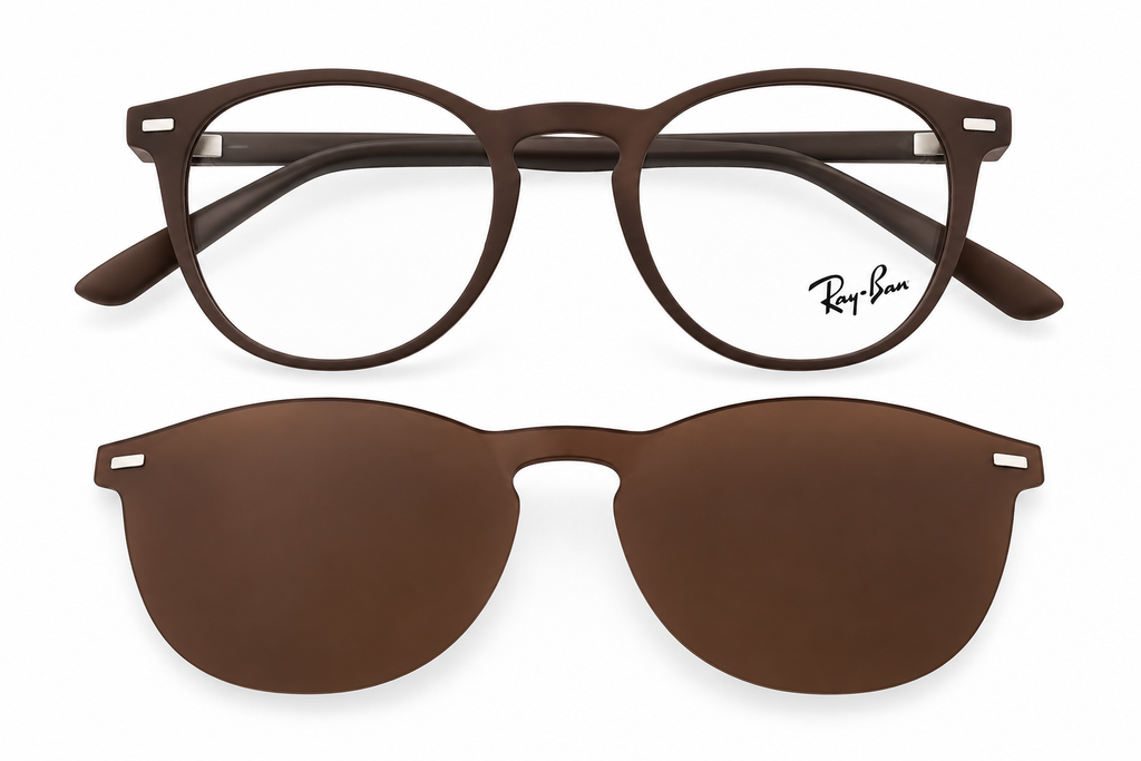 RB8086 Polarized Magnetic Clip-On Eyeglasses – 2-in-1 Optical & Sunglasses Frame
