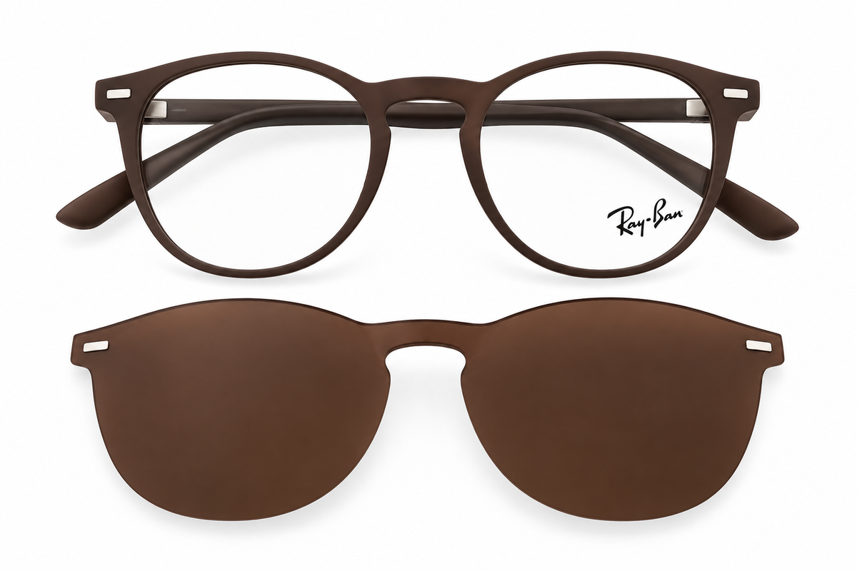 RB8086 Polarized Magnetic Clip-On Eyeglasses – 2-in-1 Optical & Sunglasses Frame