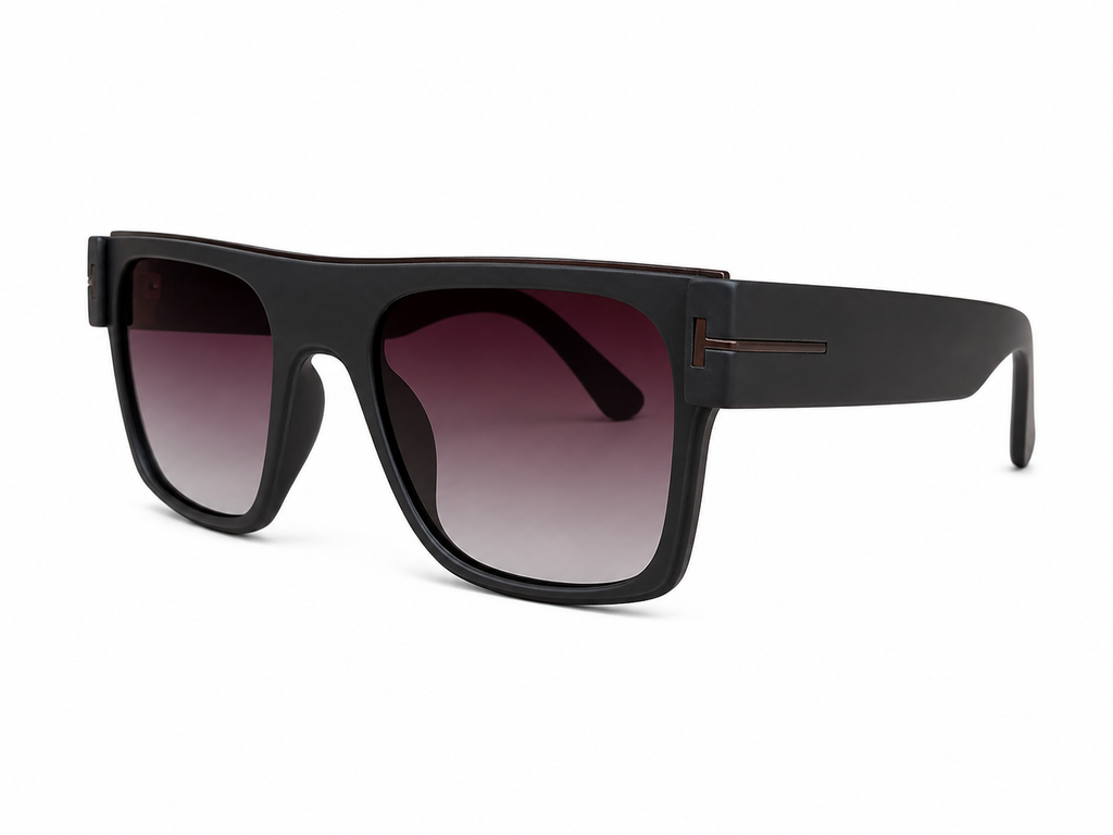Black Oversized Shield Sunglasses For Men