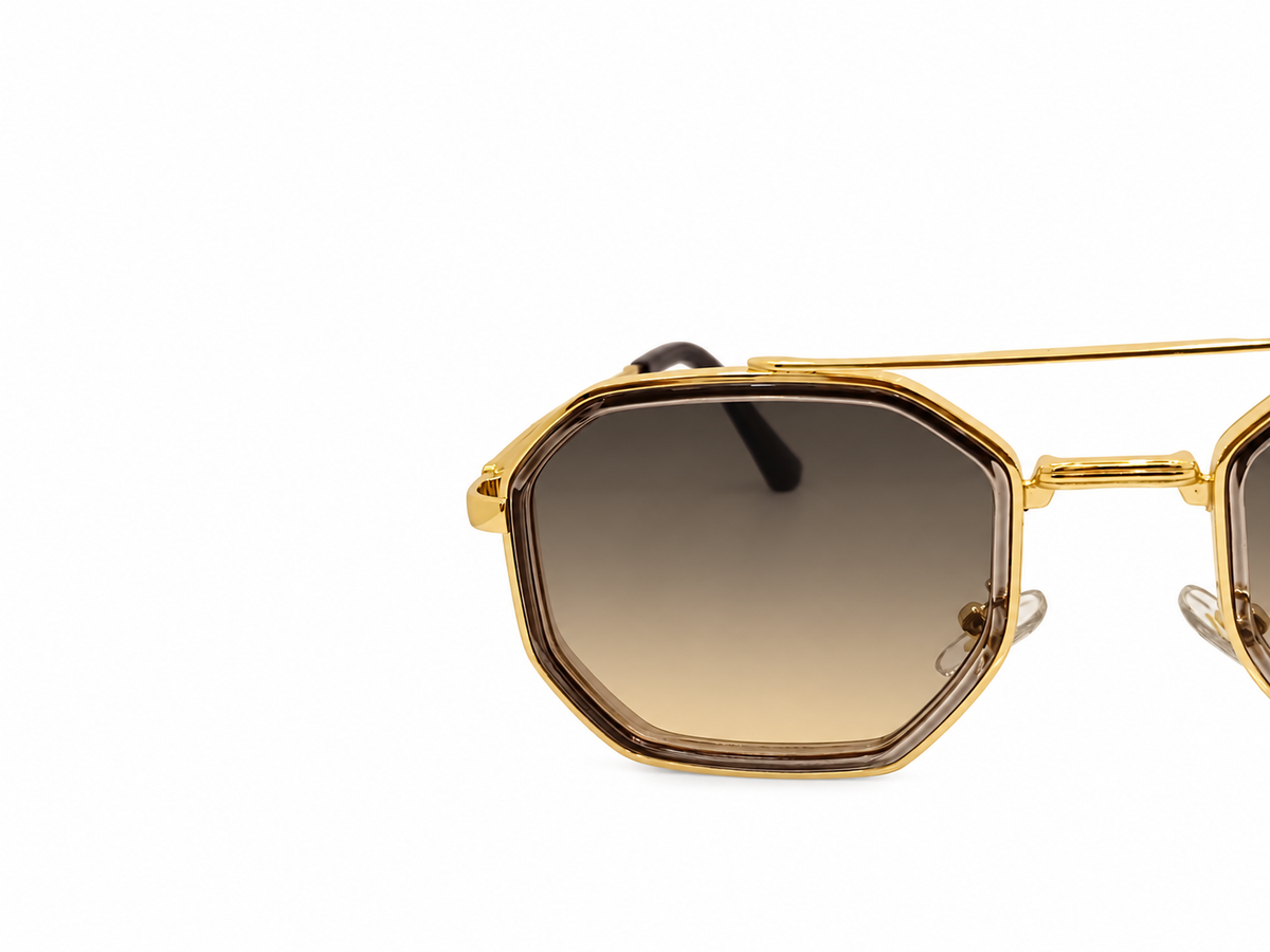 AUREVION GOLD – Luxury Geometric Double Bridge Sunglasses