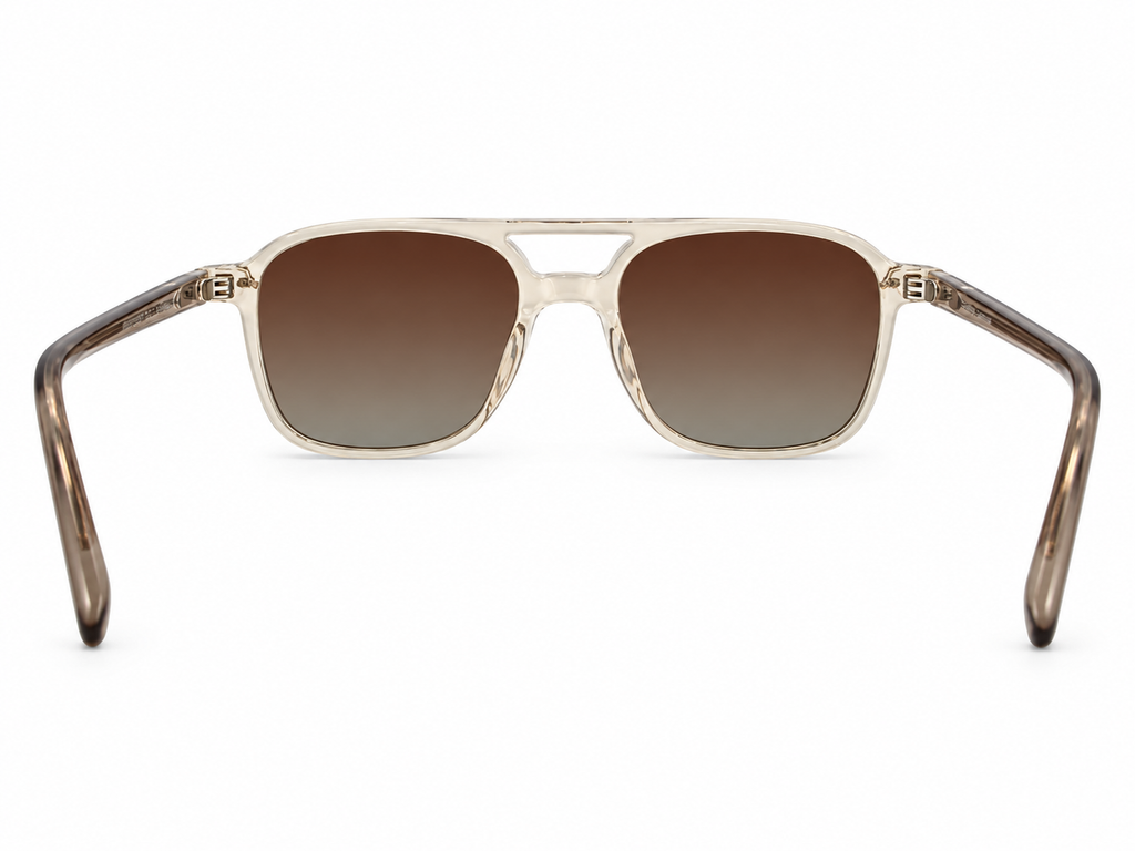Transparent Champagne Double Bridge Unisex Sunglasses