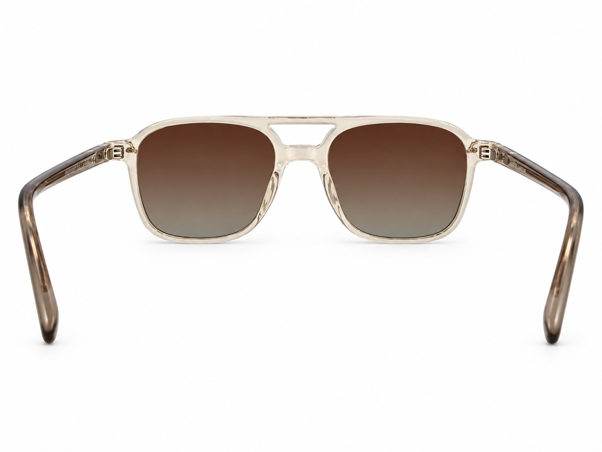 Transparent Champagne Double Bridge Unisex Sunglasses
