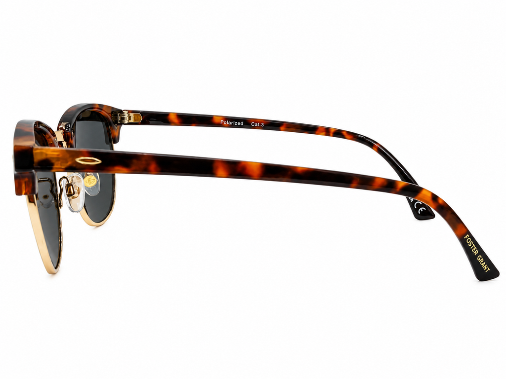Foster Grant Polarized Sunglasses – Tortoiseshell & Gold Clubmaster Sunglass