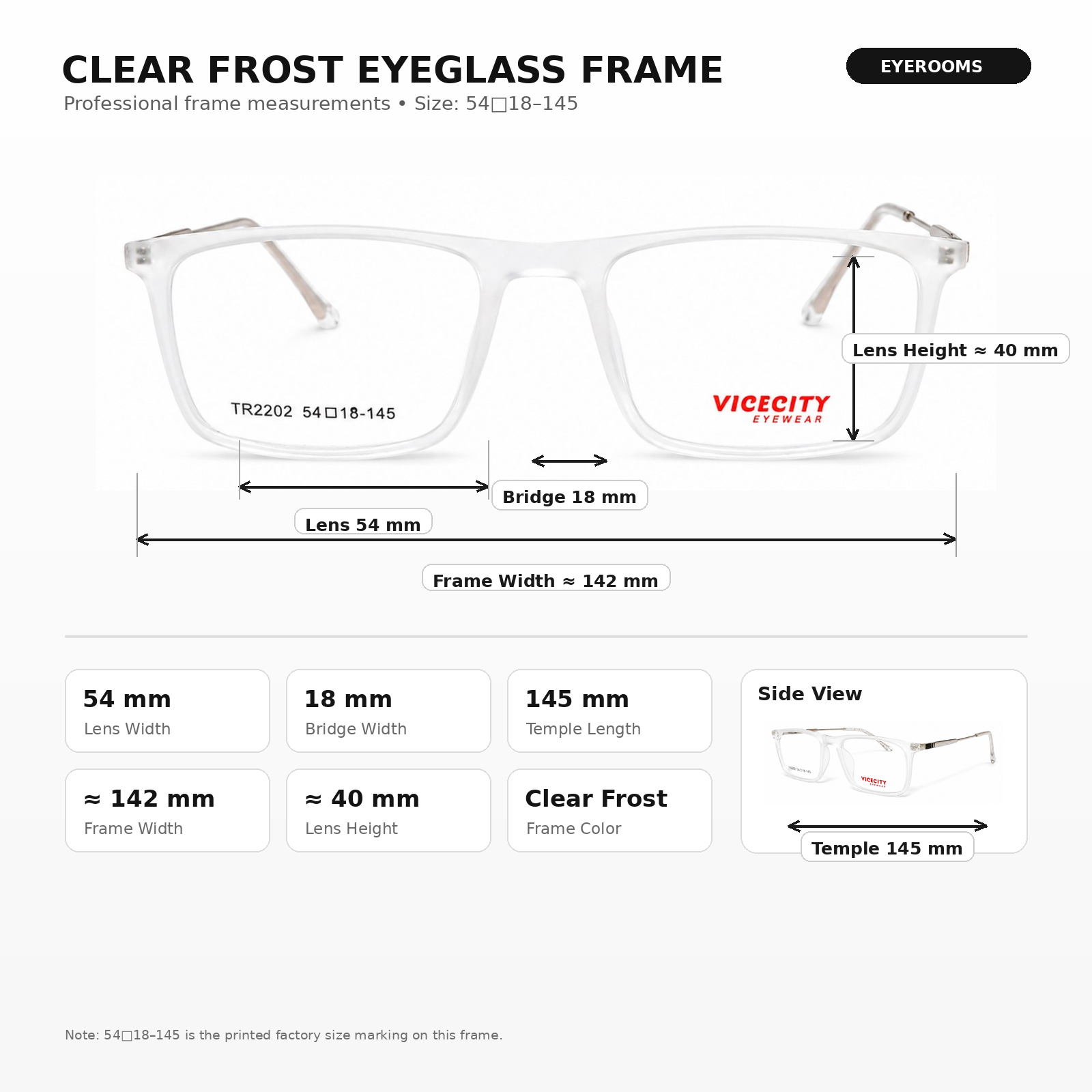 Clear Frost Rectangle Eyeglasses Frame – Lightweight  Eyewear for Men & Women