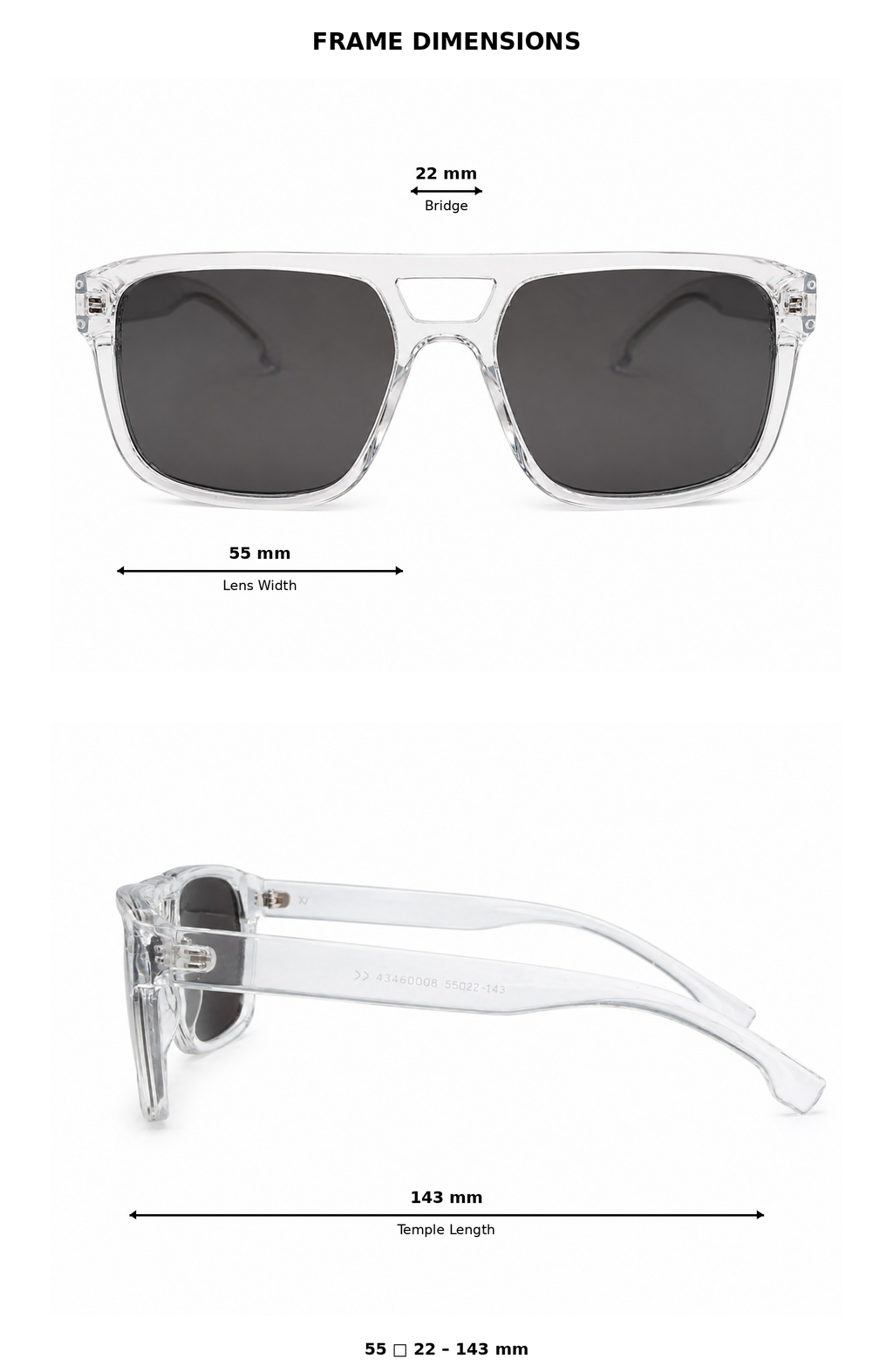 Clear Transparent Square Sunglasses For Men & Women