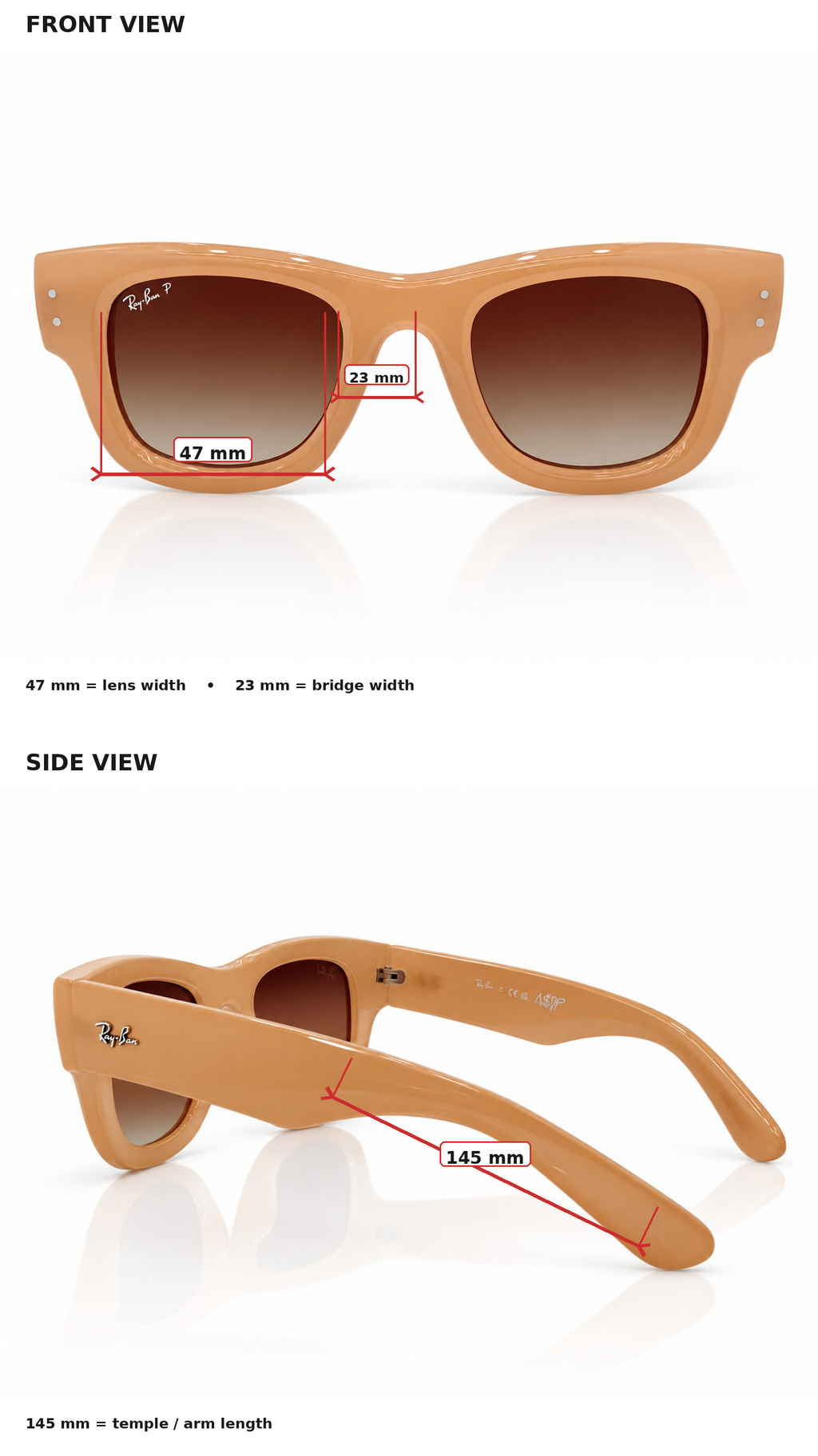 Wayfarer Puffer RB4940 Unisex Sunglasses – Polished Nude Tan