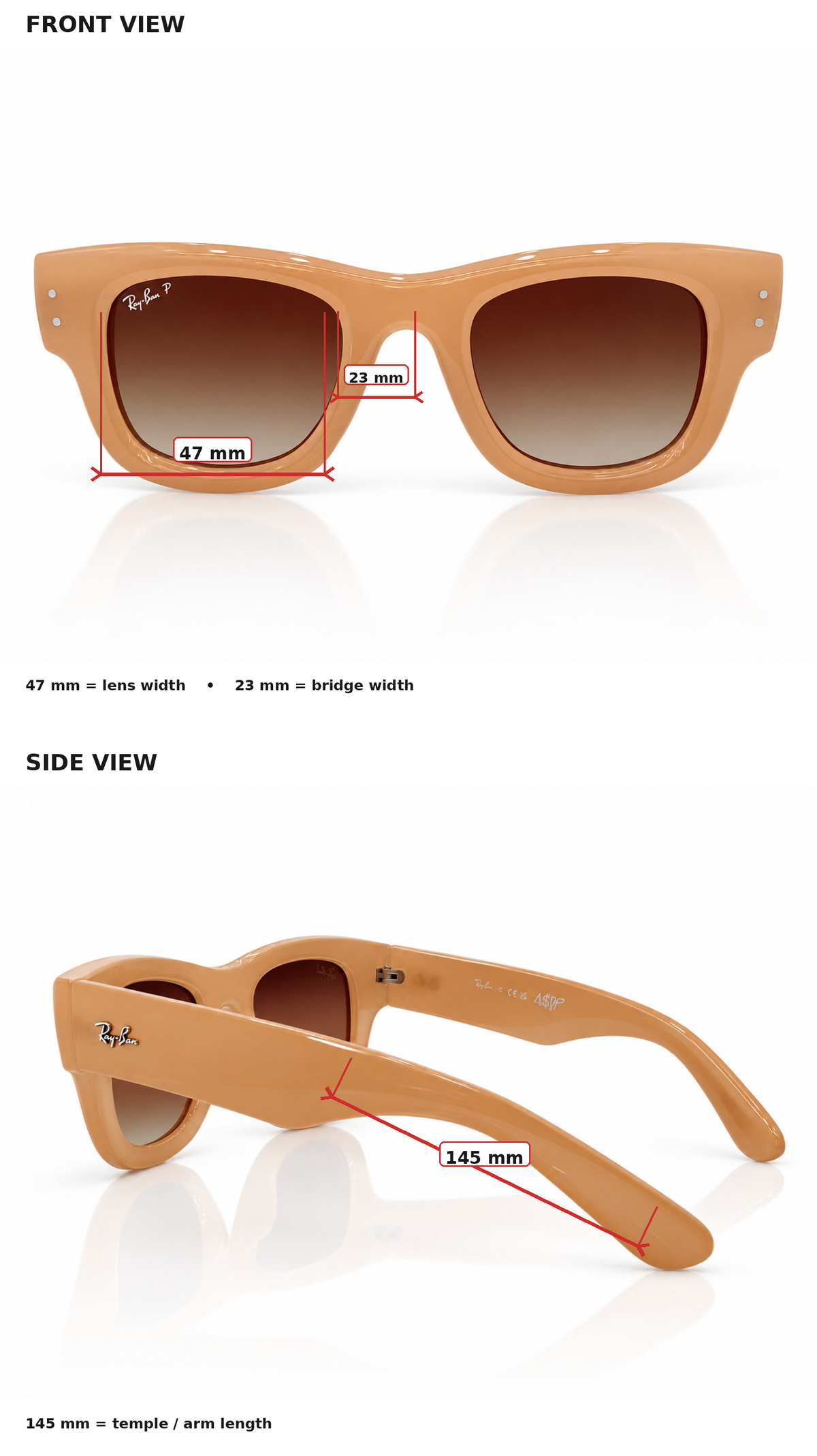 Wayfarer Puffer RB4940 Unisex Sunglasses – Polished Nude Tan