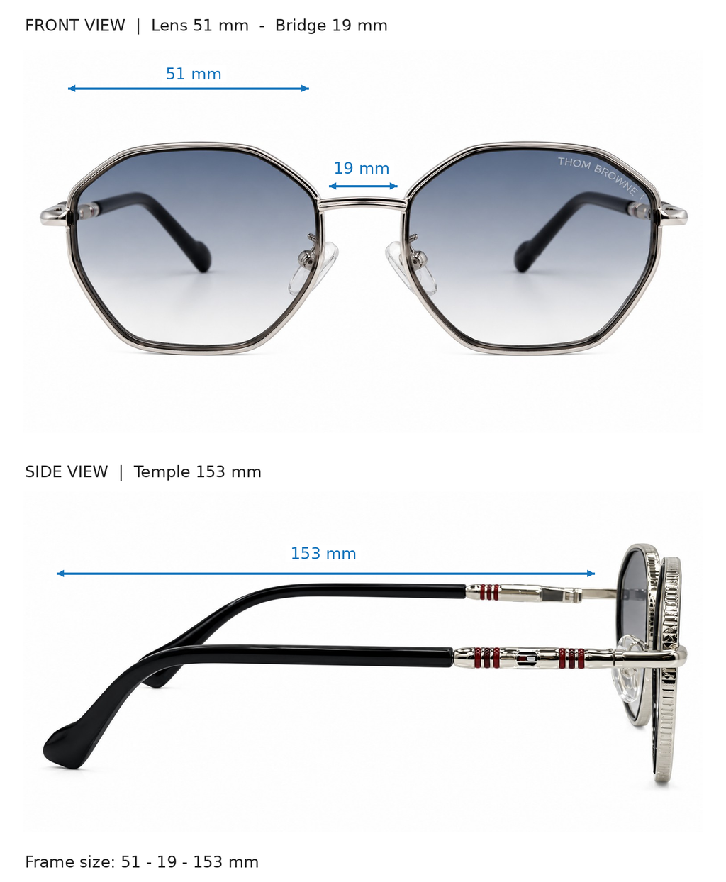 Geometric Metal Frame Sunglasses