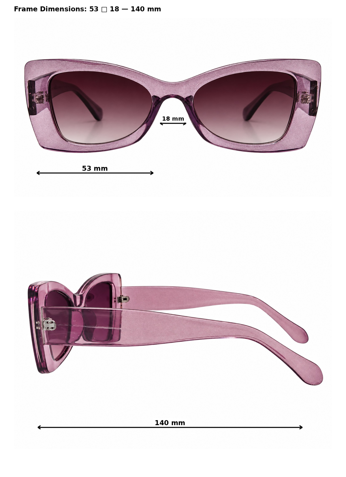 Women’s Mauve Purple Butterfly Fashion Sunglasses