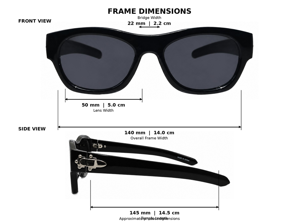 Classic Black Square Sunglasses For women