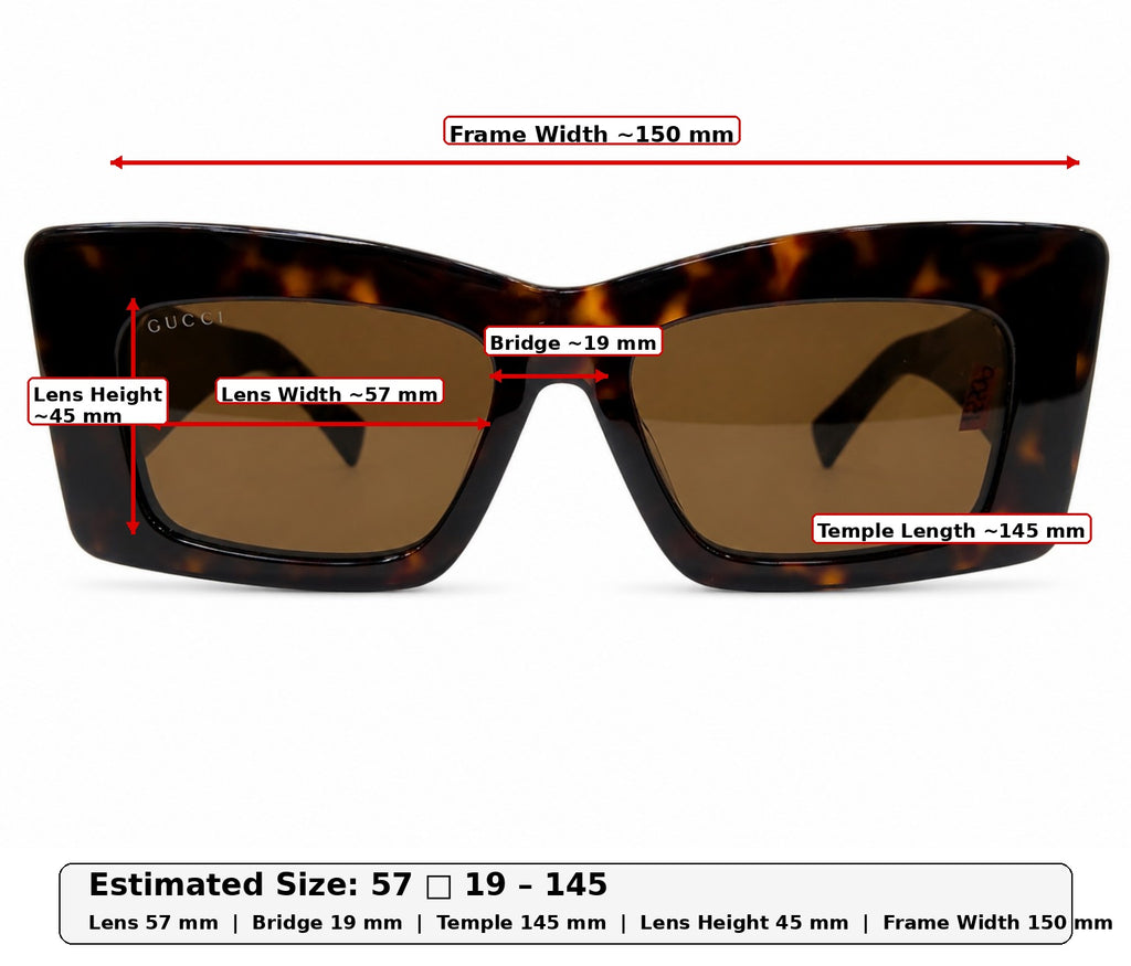 Oversized Cat-Eye Square Sunglasses – Brown Havana